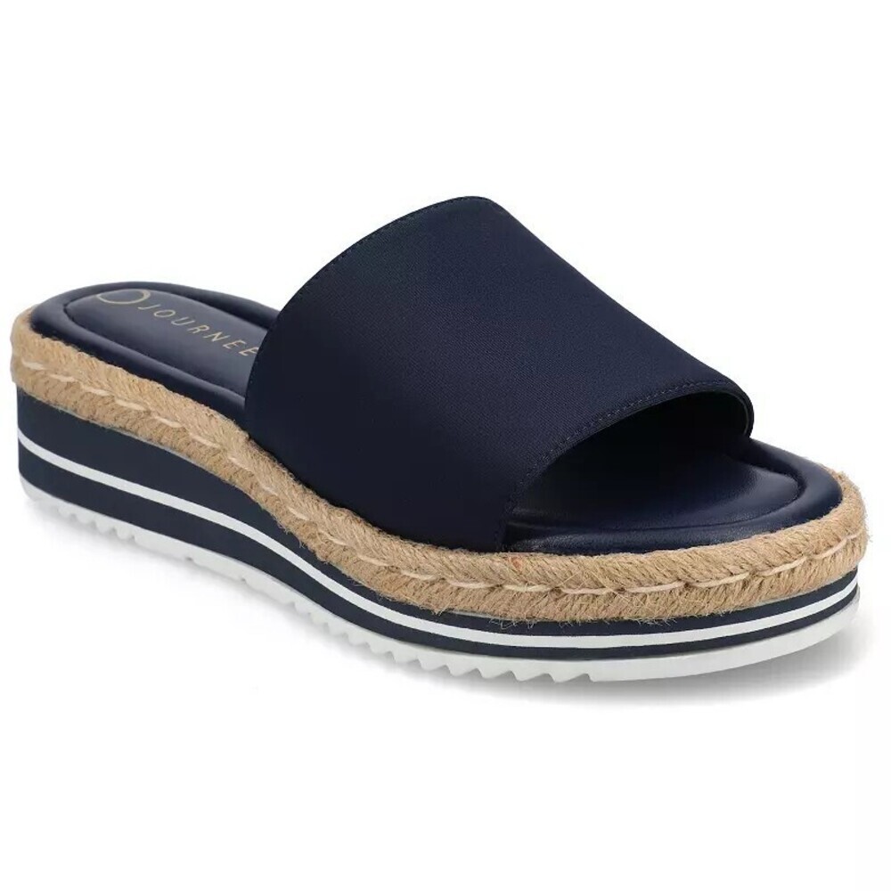 Journee Collection Rosey Sandal Women's US 11 Navy Slip-On Espadrille GAL733